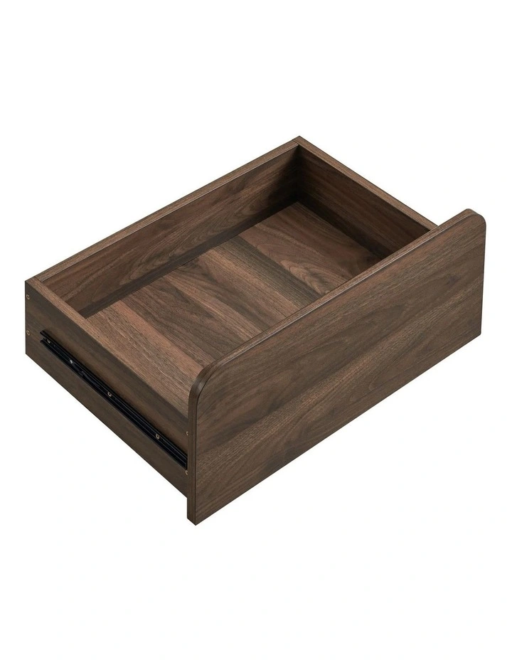 Natalya Bedside Unit Nightstand Side Table 1 Drawer Walnut image 5
