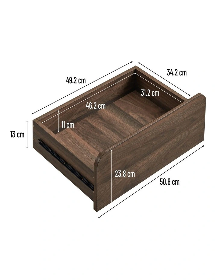 Natalya Bedside Unit Nightstand Side Table 1 Drawer Walnut image 7