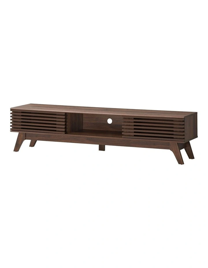 Clancy Entertainment Unit Modern TV Cabinet TV Stand 180cm 2 Doors Walnut image 1