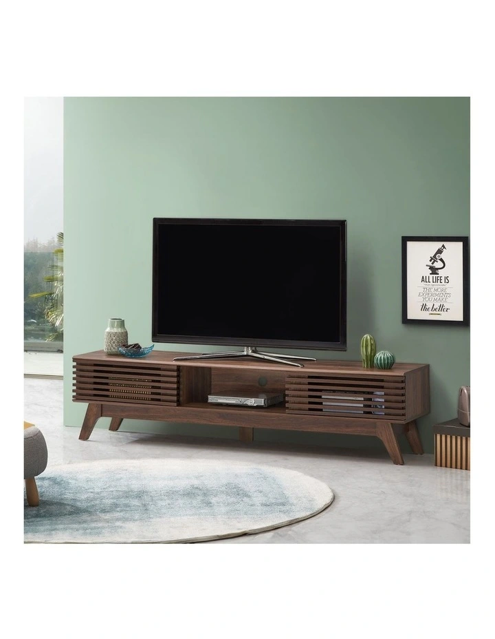 Clancy Entertainment Unit Modern TV Cabinet TV Stand 180cm 2 Doors Walnut image 3