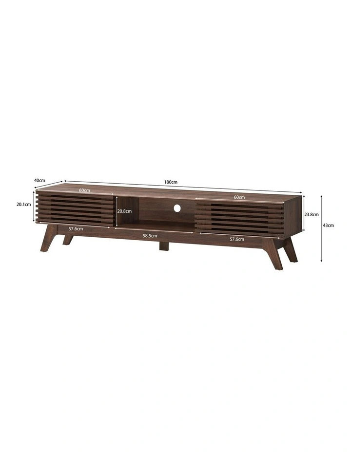Clancy Entertainment Unit Modern TV Cabinet TV Stand 180cm 2 Doors Walnut image 6