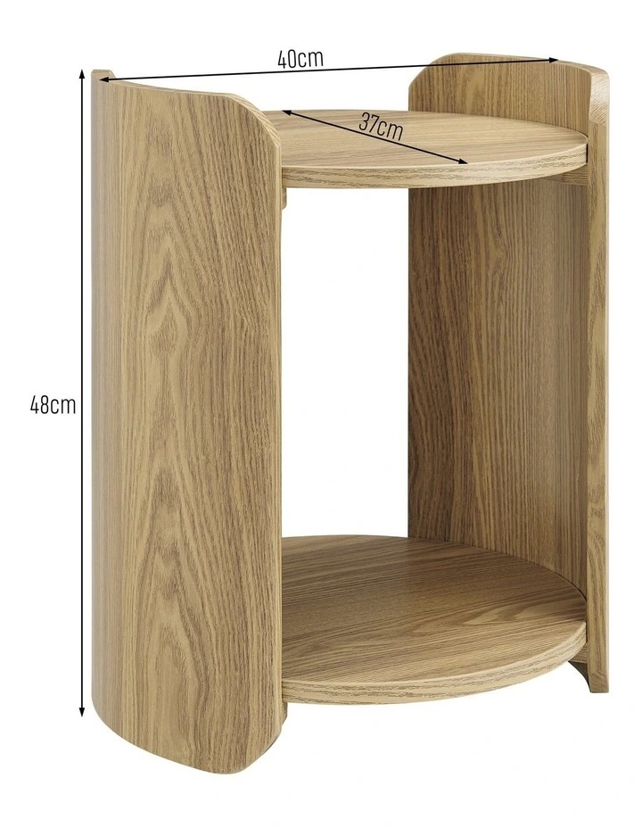Brett Side Table Bedside Round Oak image 7
