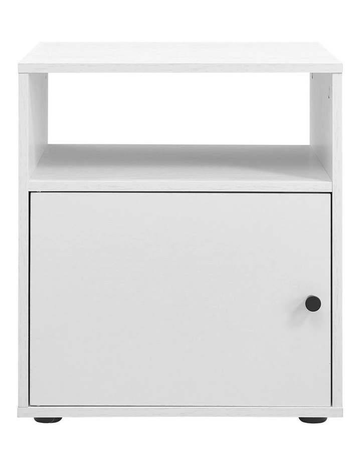 Lanie Bedside Unit Side Table 1 Door White image 3