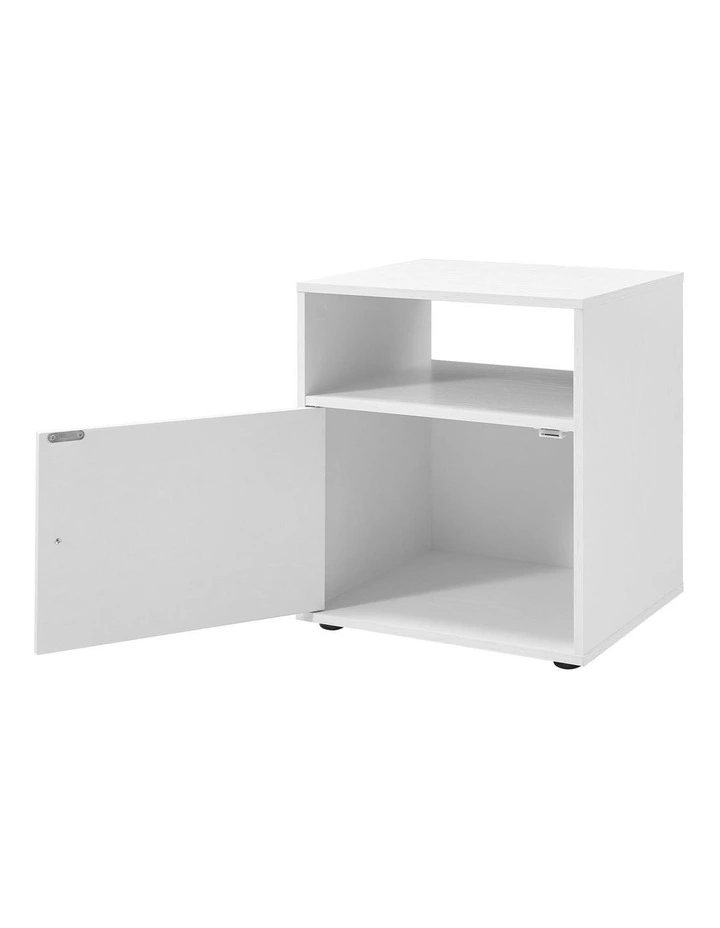 Lanie Bedside Unit Side Table 1 Door White image 6