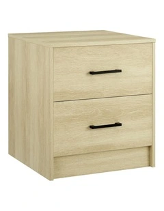 Griffin Bedside Unit Side Table 2 Drawers Oak