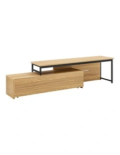 Sabina TV Entertainment Unit Extendable 1 Drawer Oak and Black