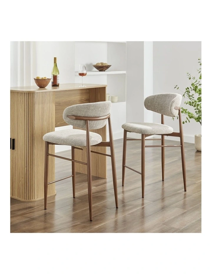 Ormond High Stools Pair (Set of 2) Beige image 2