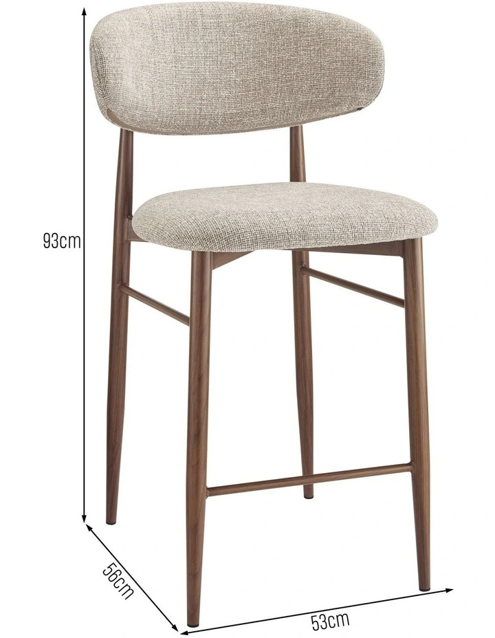 Ormond High Stools Pair (Set of 2) Beige image 7
