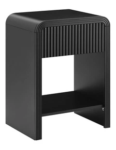 Faye Bedside Unit Side Table 1 Drawer Black