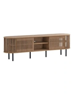 Lenora Entertainment Unit TV Cabinet 180cm 2 Doors Slat Oak
