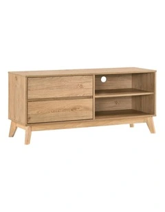 Ariah TV Entertainment Unit TV Stand 120cm 2 Drawers Oak