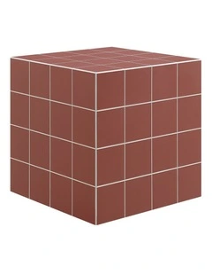 Nash Side Table Cube Bedside Storage Terracotta