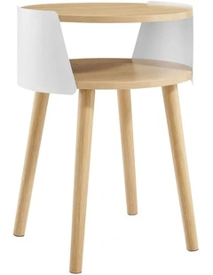 Sheena Side Table Bedside Shelf Round White