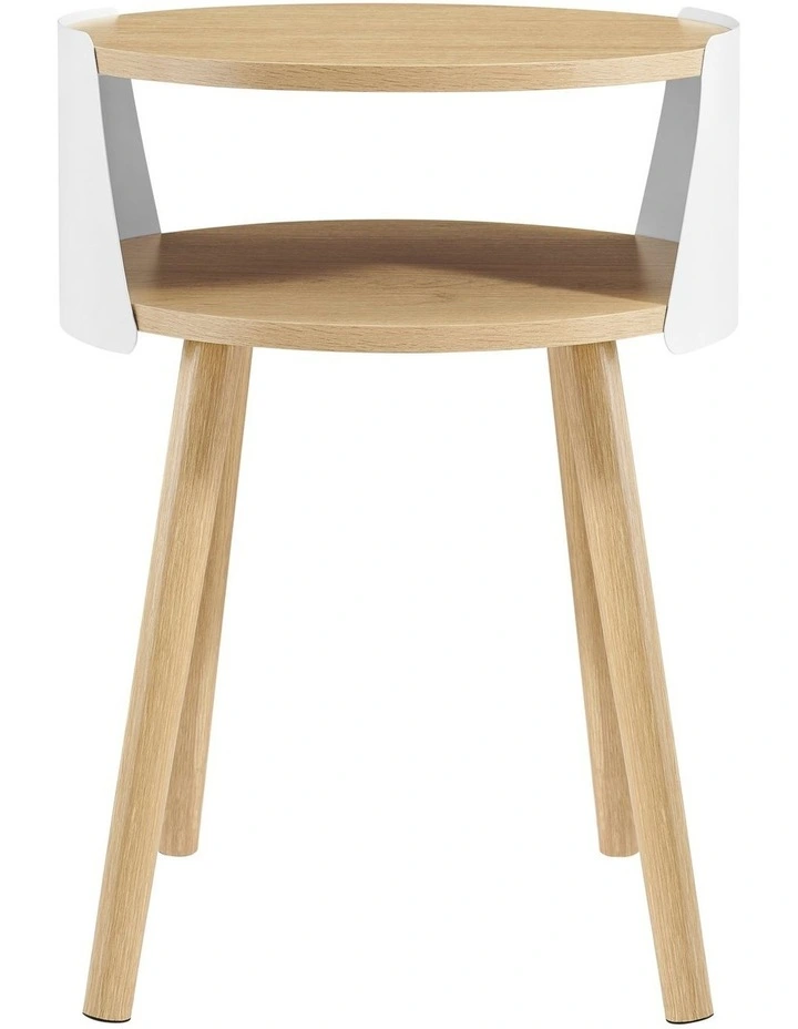Sheena Side Table Bedside Shelf Round White image 3