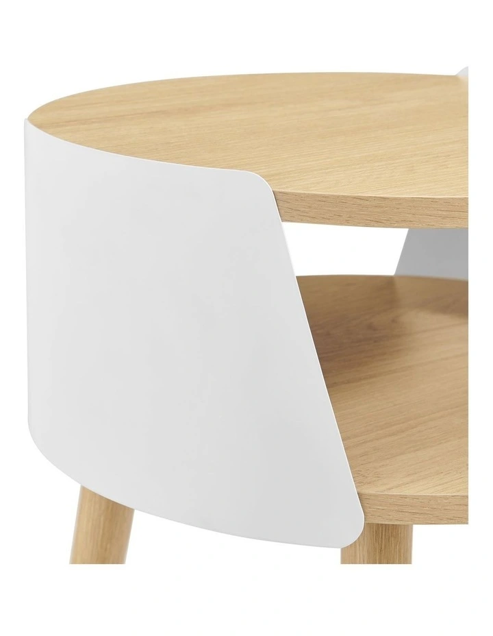 Sheena Side Table Bedside Shelf Round White image 5