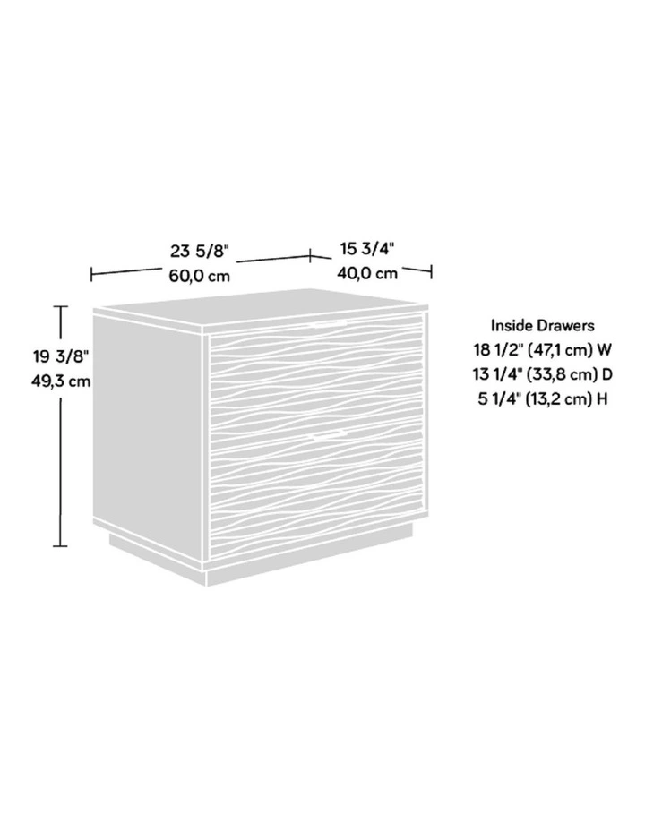Sauder Morgan Main Side Unit Bedside Drawer Unit 2 Drawers White image 7