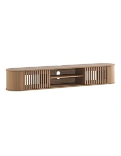 Anna Wall Mount Entertainment TV Unit Floating 2 Doors 180cm Oak