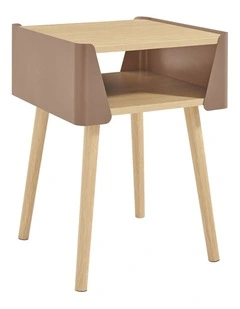 Sheena Side Table Bedside Shelf Square Mocha