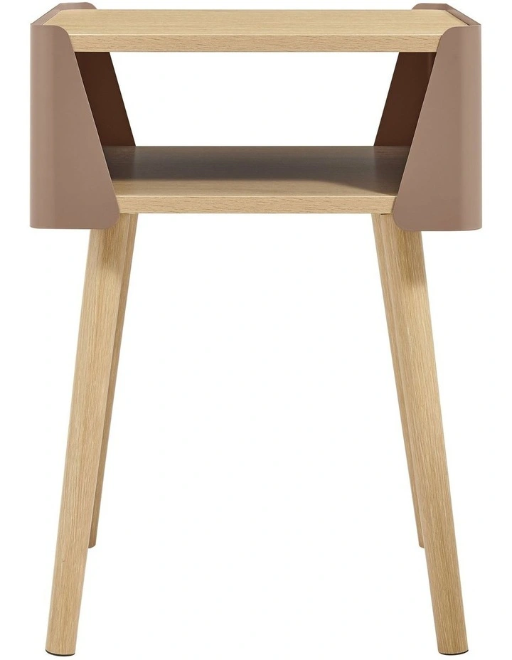 Sheena Side Table Bedside Shelf Square Mocha image 3