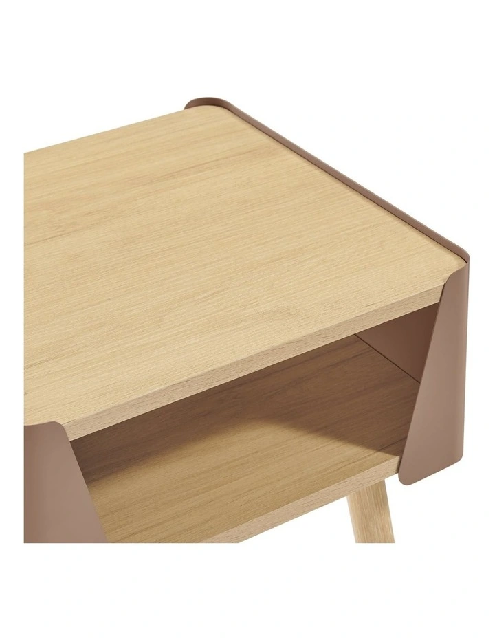 Sheena Side Table Bedside Shelf Square Mocha image 6