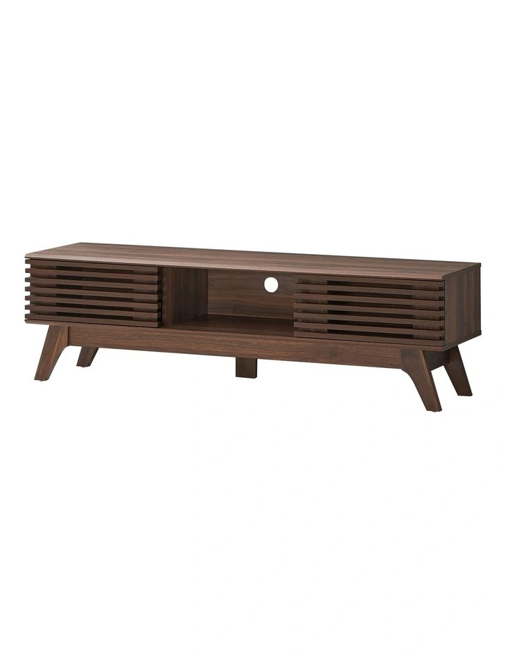 Clancy Entertainment Unit Modern TV Cabinet TV Stand 150cm 2 Doors Walnut image 1