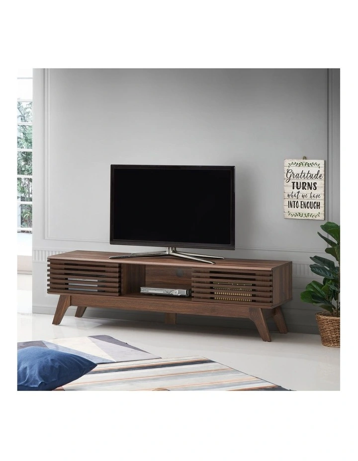 Clancy Entertainment Unit Modern TV Cabinet TV Stand 150cm 2 Doors Walnut image 3