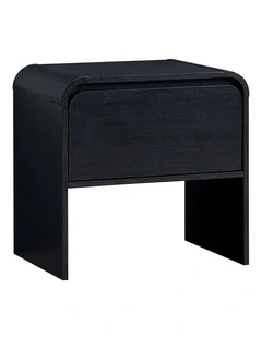 Natalya Bedside Unit Nightstand Side Table 1 Drawer Black