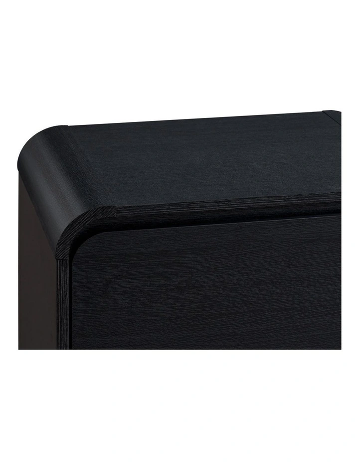 Natalya Bedside Unit Nightstand Side Table 1 Drawer Black image 4