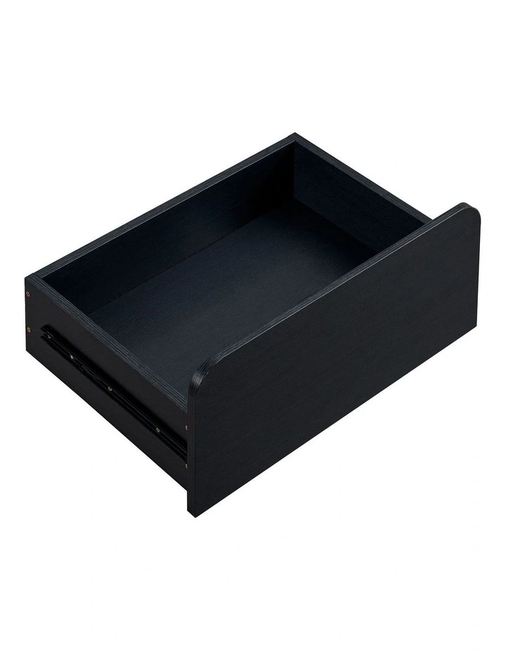 Natalya Bedside Unit Nightstand Side Table 1 Drawer Black image 5