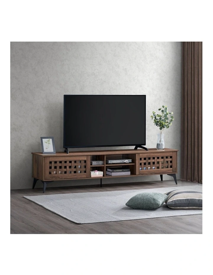 Clay Entertainment Unit TV Cabinet TV Stand 180cm 2 Doors Walnut image 3