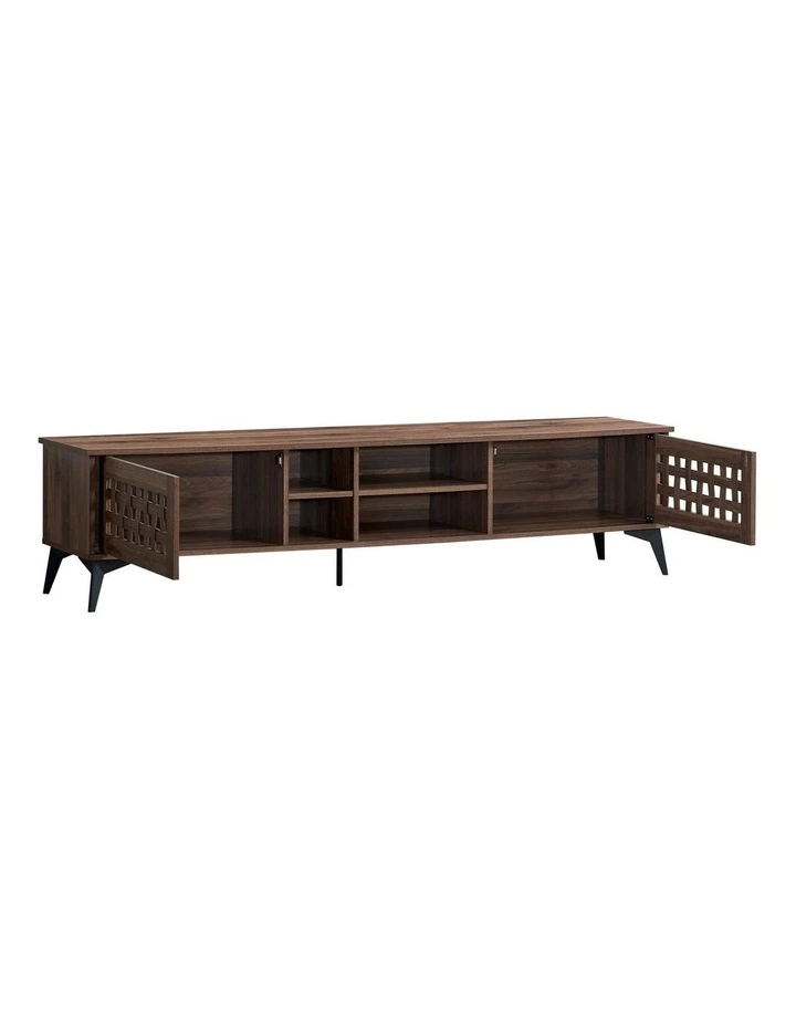 Clay Entertainment Unit TV Cabinet TV Stand 180cm 2 Doors Walnut image 4