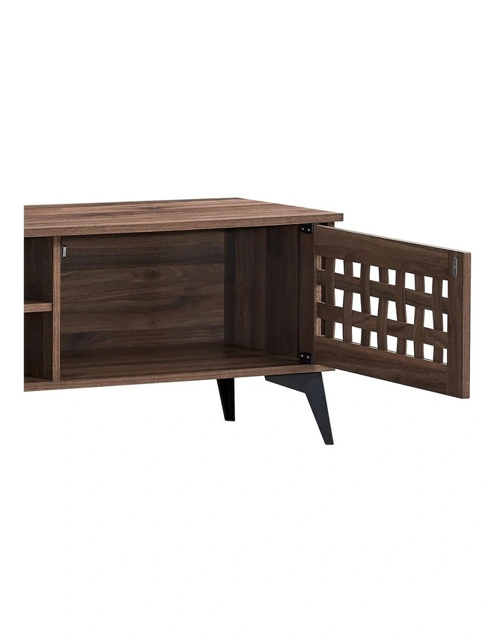 Clay Entertainment Unit TV Cabinet TV Stand 180cm 2 Doors Walnut image 5