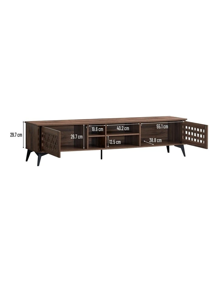 Clay Entertainment Unit TV Cabinet TV Stand 180cm 2 Doors Walnut image 7