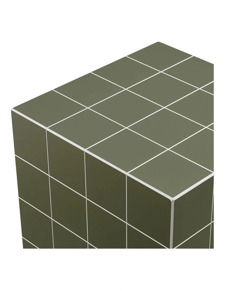 Nash Side Table Cube Bedside Storage Olive Green image 4