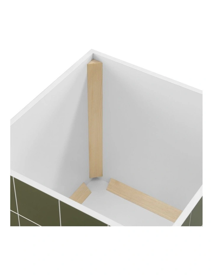 Nash Side Table Cube Bedside Storage Olive Green image 5