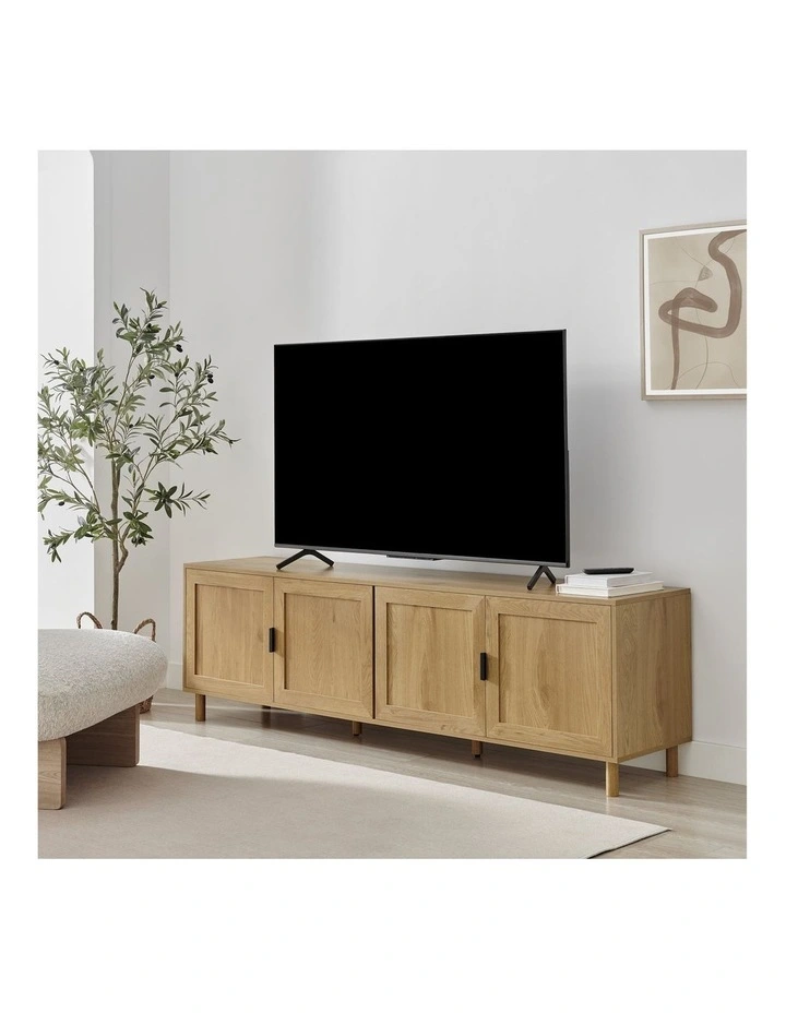 Quincy Lowline TV Entertainment Unit 4 Doors Oak image 3
