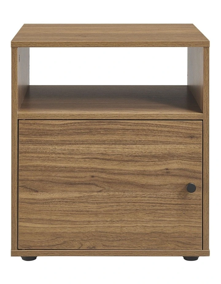Lanie Bedside Unit Side Table 1 Door Walnut image 3
