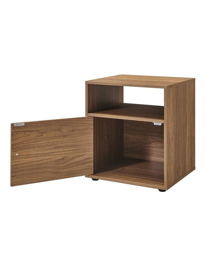 Lanie Bedside Unit Side Table 1 Door Walnut image 6