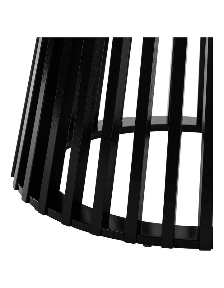 Vanessa Dining Table Round Slat Base 100cm Black and Oak image 4