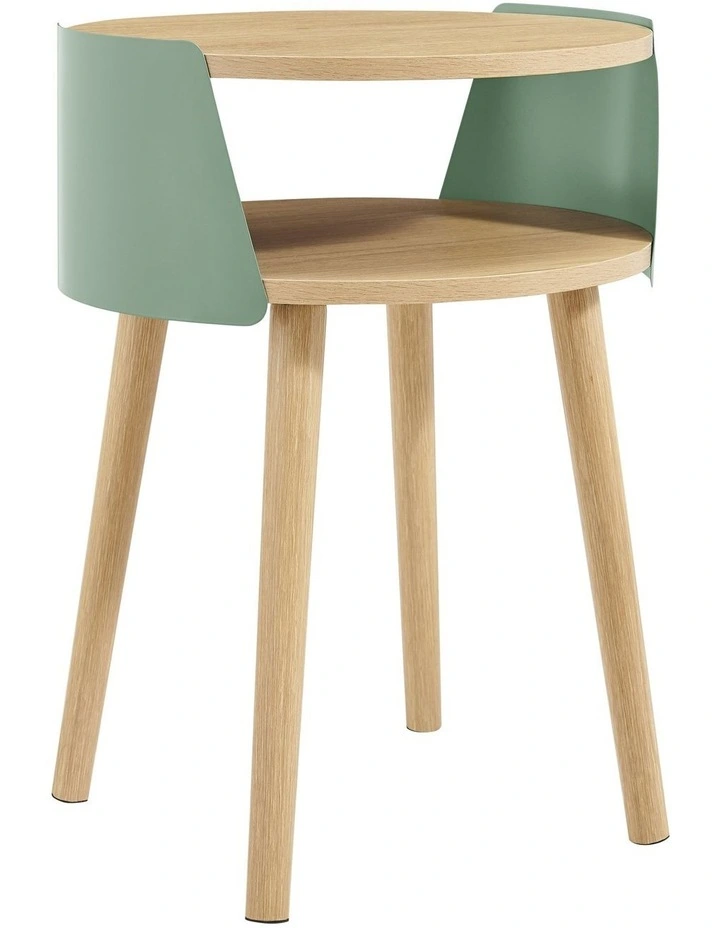 Sheena Side Table Bedside Shelf Round Teal image 1