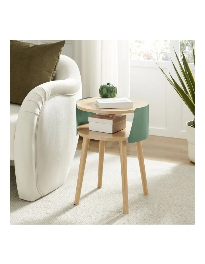 Sheena Side Table Bedside Shelf Round Teal image 2