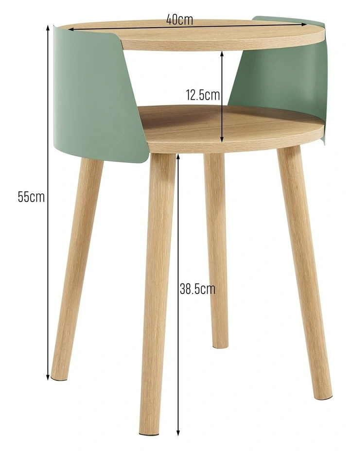Sheena Side Table Bedside Shelf Round Teal image 7