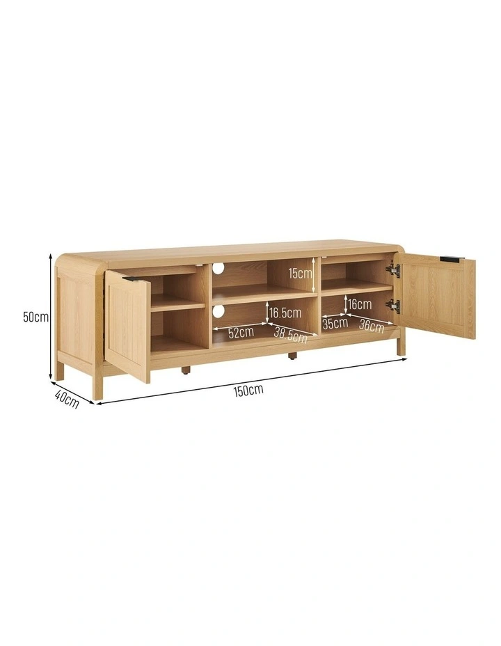 Roy TV Entertainment Unit Lowline 2 Doors Oak image 7