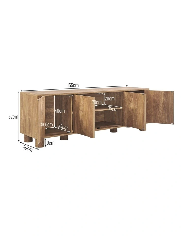 Tanya TV Entertainment Unit Cabinet 4 Doors Oak image 7