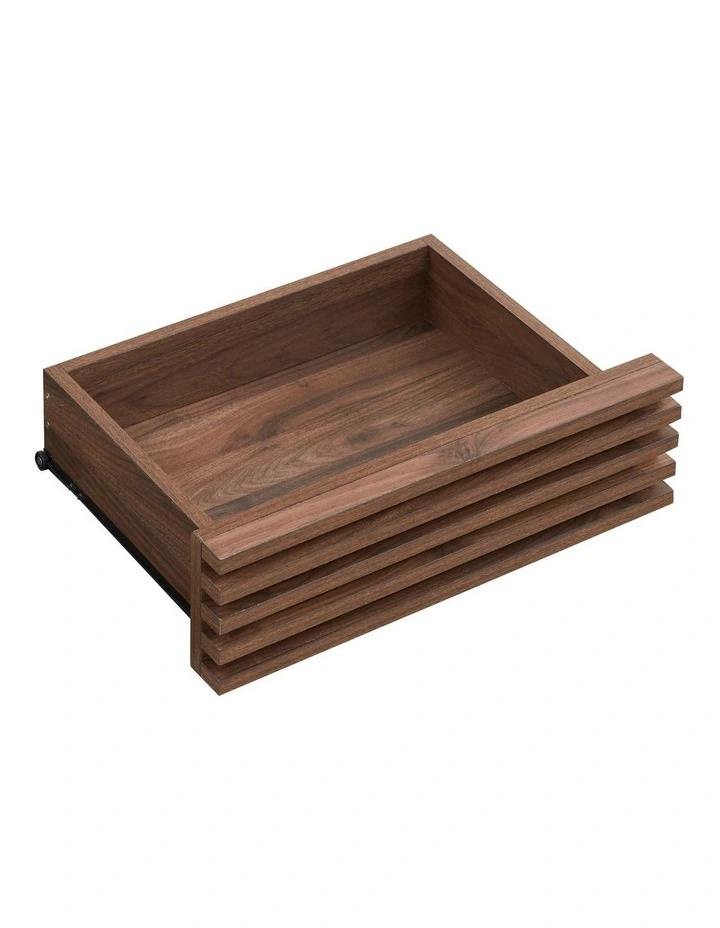 Clancy Bedside Unit Side Table Nightstand 1 Drawer Walnut image 4