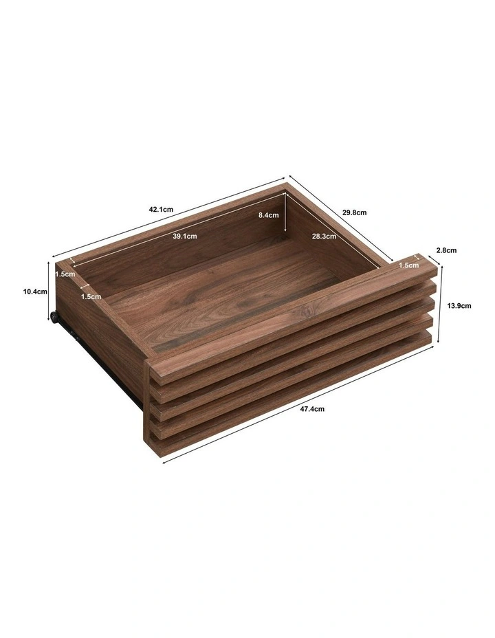 Clancy Bedside Unit Side Table Nightstand 1 Drawer Walnut image 6