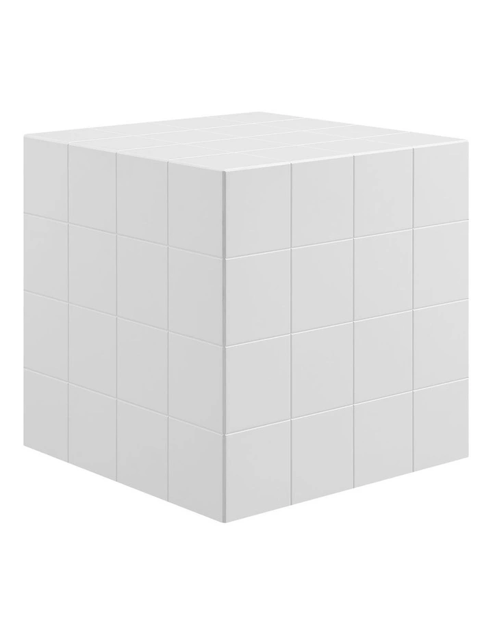 Nash Side Table Cube Bedside Storage White image 1