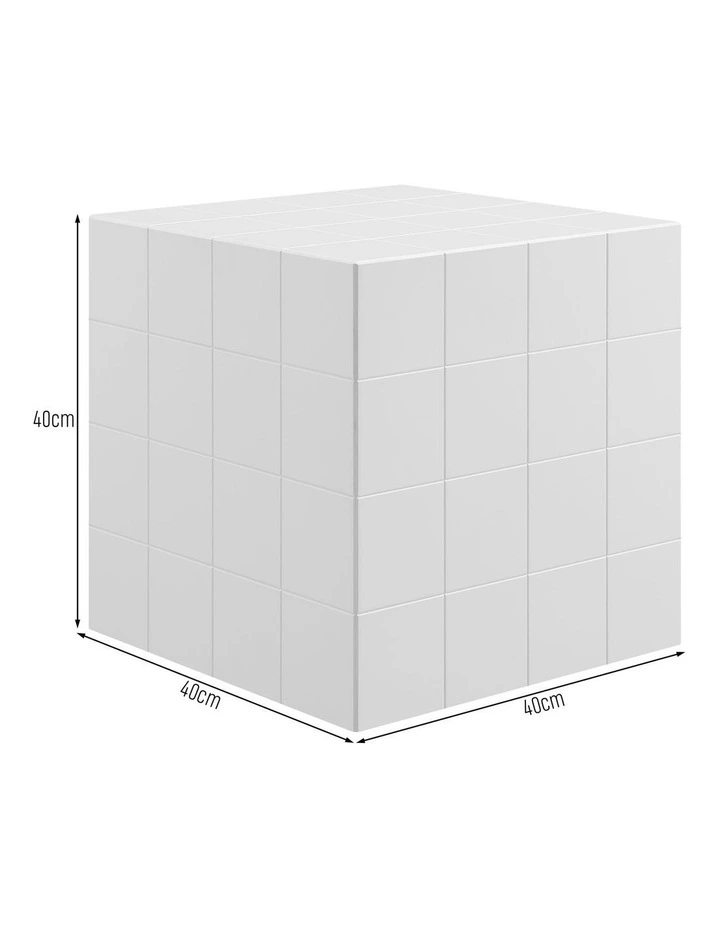 Nash Side Table Cube Bedside Storage White image 6