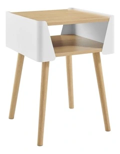 Sheena Side Table Bedside Shelf Square White