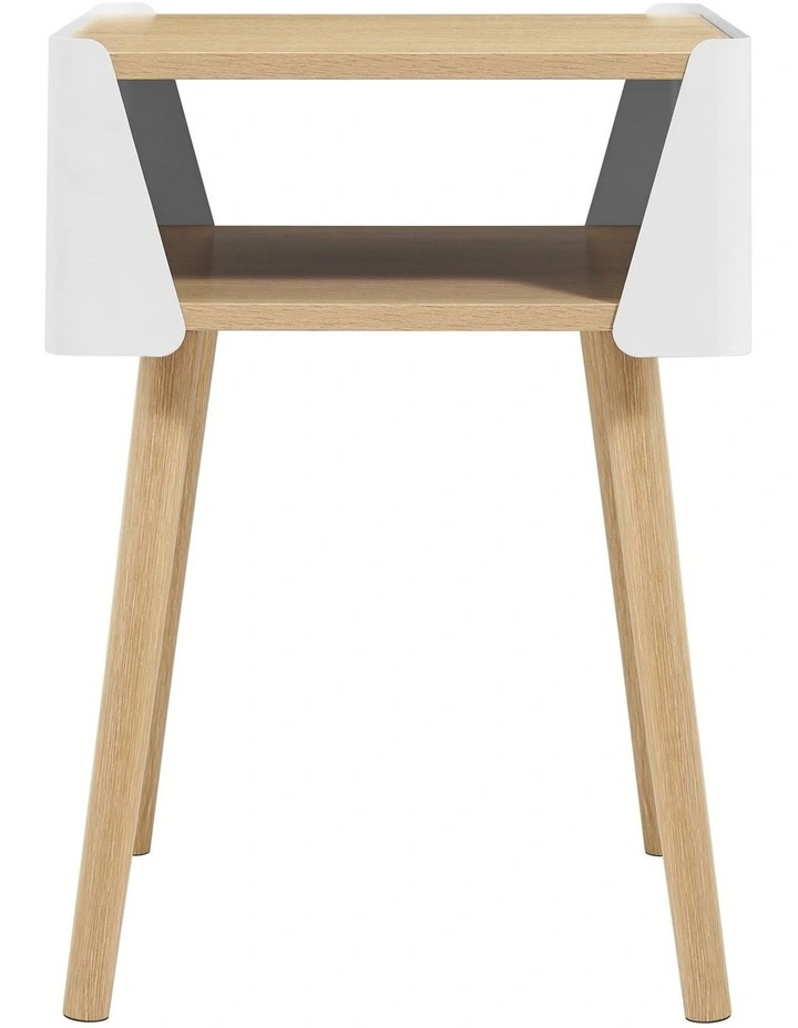 Sheena Side Table Bedside Shelf Square White image 3